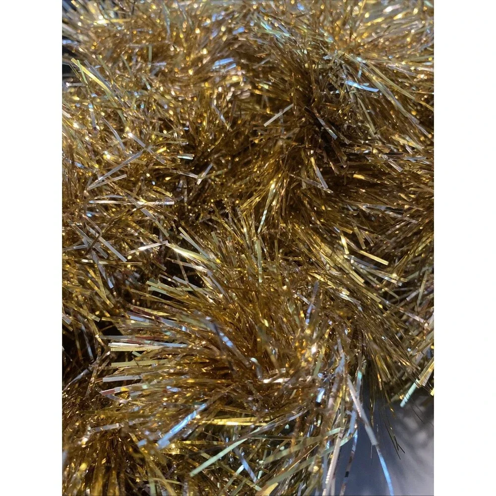 17’ Christmas Tinsel Garland Gold Holiday Tree Strand Crafting